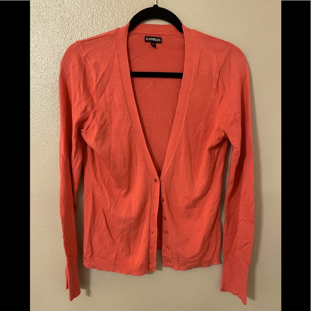 Express coral cardigan